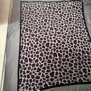 Barefoot Dreams Leopard Print Throw Blanket - Black and Gray